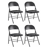 thumbnail of Pack 4 Sillas Negras Plegables Premium Asiento y Respaldo Acolchado en Polipiel PU (78x45x45 cm)