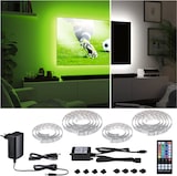 LED-Streifen mit Fernbedienung und Netzteil.