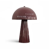 thumbnail of Now's Home - Lampe à poser en métal strié lie de vin brillan 25x25x36cm thalia