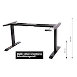 thumbnail of Gestell für Schreibtisch stufenlos elektrisch höhenverstellbar BxTxH: 118x70x(62-127)cm anthrazit, mit Memory-Funktion für alle gängigen Tischplatten