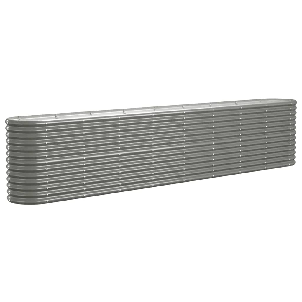 vidaXL Hochbeet Verzinkter Stahl 332x40x68 cm Grau