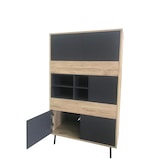 thumbnail of Möbilia Highboard | 5 Türen,4 offene Fächer | MDF mit glatter Nachbildungsfolie | antrhazit-natur  B78xT39xH130cm|25020100