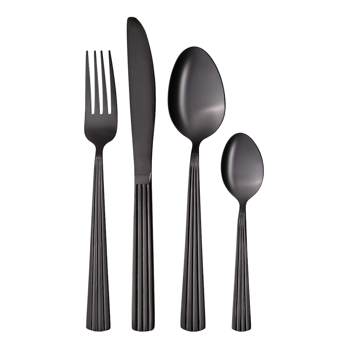 Besteckset Athen, 16-teilig, 4 Personen, schwarz, Edelstahl