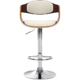 thumbnail of Banco de bar em couro sintético Kingston nogueira/branco