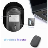 thumbnail of Teclado sem fio portátil, mouse sem fio ultrafino recarregável AIMMIE preto