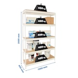 thumbnail of SimonRack Estantería Industrial, 2500x1200x450 mm, 400 kg de Punto Flexión, 5 Estantes Madera, Estantería Garaje, Blanco/Madera - Ecoforte