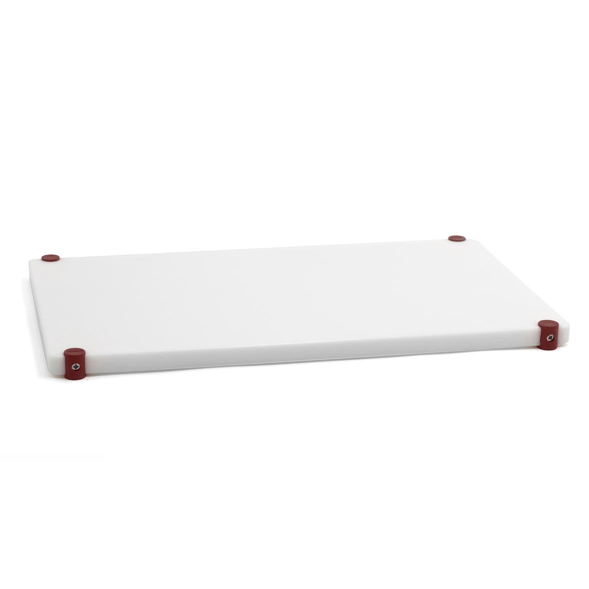 BISETTI - Tagliere polietilene professionale HACCP cm 50x30x2 bianco con piedini antiscivolo marroni