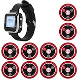 thumbnail of Sistema de chamada para restaurante / Beeper / Pager, 10 discos e 1 relógio, alcance 100m