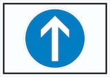 thumbnail of Schild Fahrtrichtung geradeaus Symbol A5 Rückseite selbstklebend