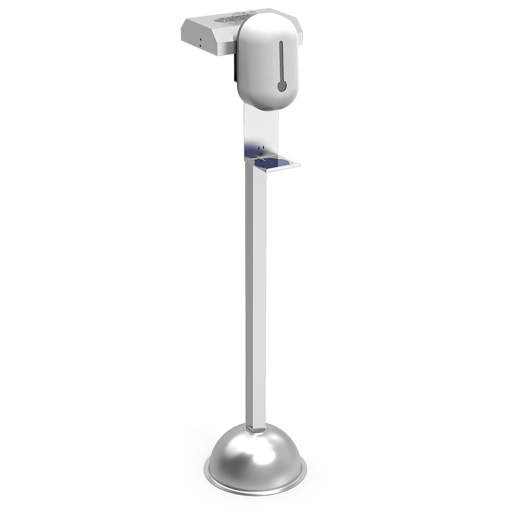 Columna con dispensador de gel hidroalcohólico y guantes