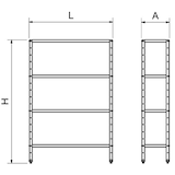 thumbnail of Estante de aço inoxidável 4 níveis com prateleiras de 0,8 mm de espessura 800x400x1750 mm Fabricante: Fricosmos. Referência: 910060310