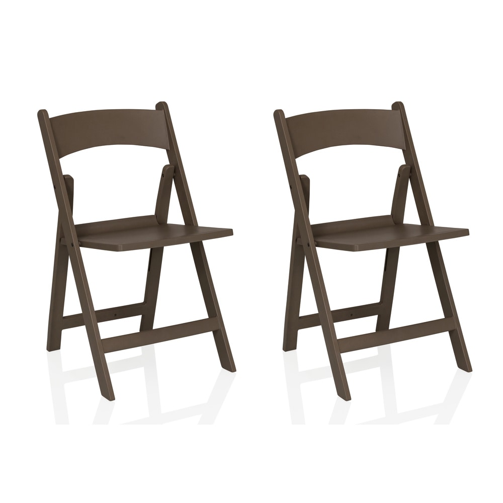 Gartenstuhl / Klappstuhl Travano 1 (2er Pack / 2 Stühle) Kunststoff braun hjh LIVING