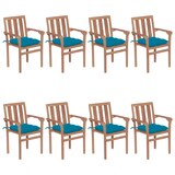 thumbnail of vidaXL Stapelbare Gartenstühle mit Kissen 8 Stk. Massivholz Teak