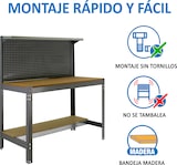 thumbnail of Banco da lavoro senza viti con ripiani in legno e cassetto Simonwork BT3 BOX. Colore grigio/legno 1445x910x610 mm
