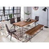 thumbnail of Esstisch BAGLI Massivholz Sheesham 160 cm Esszimmer-Tisch Holztisch Metallbeine Küchentisch Landhaus