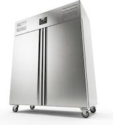 thumbnail of Romux® Gefrierschrank mit 2 Tür 134 cm mit Umluftkühlung | Gastro Gefrierschrank aus Edelstahl mit 1200 L Kapazität - 6 Einlegeböden und 400 W