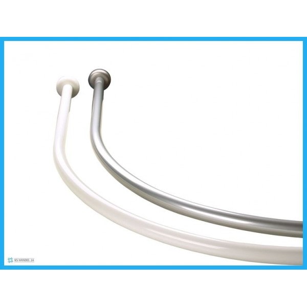 Bogenstange silber matt 80x80 cm Duschvorhangstange Ovalstange Duschvorhang