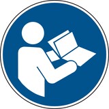 thumbnail of Gebotsschild, Anleitung beachten M002 - ASR A1.3 (DIN EN ISO 7010) - 200x1.5 mm Kunststoff