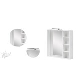 thumbnail of W.Schildmeyer Badmöbel Spiegelschrank LED-Beleuchtung 4 offene Fächer Ablageboden