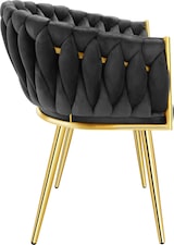 thumbnail of tectake Juego de sillas de comedor ASTANO de terciopelo con diseño anudado - Juego de 4 negro/oro