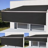 thumbnail of Elektrisch volledig cassette zonnescherm T124, 4,5x3m oprolbaar doek ~ Polyester antraciet