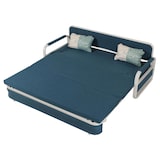 thumbnail of Schlafsofa HWC-M83, Schlafcouch Couch Sofa, Schlaffunktion Bettkasten Liegefläche, 190x185cm ~ Stoff/Textil dunkelblau