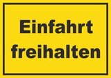 thumbnail of Einfahrt freihalten Schild gelb-schwarz A6 Rückseite selbstklebend