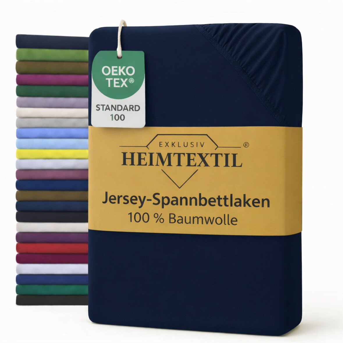 EXKLUSIV HEIMTEXTIL Marke Jersey Spannbettlaken 60 x 120 cm Navyblau 100% Baumwolle Öko - Tex Zertifiziert Bed-Sheet Bettlaken Spannbetttuch Topper