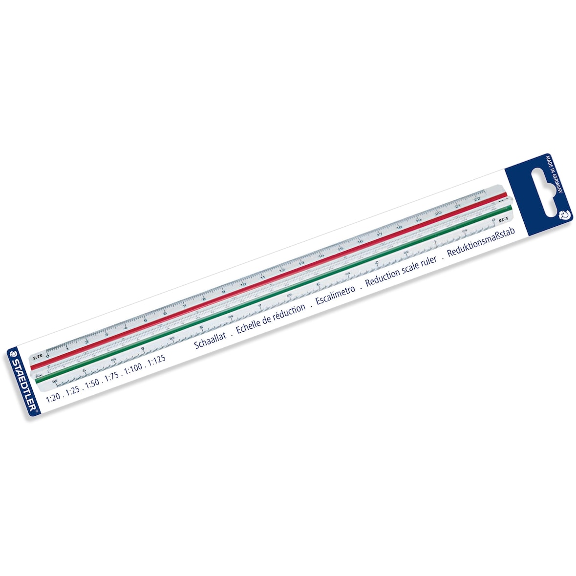 Reduktionsmaßstab Mars Kunststoff 33cm Teilung 1:20, 1:25, 1:50, 1:75, 1:100, 1:125 Packung mit 6 Stück