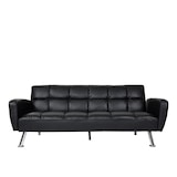 thumbnail of Sofa HWC-K19, Couch Schlafsofa Gästebett Bettsofa Klappsofa, Nosagfederung Schlaffunktion 203cm ~ Kunstleder schwarz