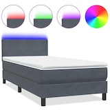 thumbnail of vidaXL Boxspringbett mit Matratze & LED Dunkelgrau 80x210 cm Samt