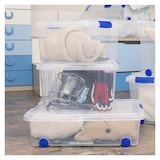 thumbnail of Caixa de arrumação em plástico transparente de 31 litros com tampa e pega n.º 6