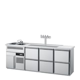 thumbnail of CHROMOnorm Getränketheke mit zwei Becken links und 6 Zügen 1/2