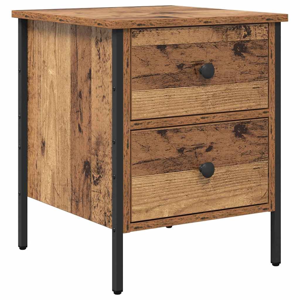 vidaXL Nachttisch Altholz 40 x 42 x 50 cm Schichtholz und Metall