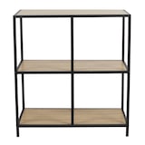 thumbnail of Estante em metal castanho com prateleiras em madeira