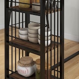 thumbnail of HOMCOM mesa alta cocina con 3 estantes, mesa alta bar rectangular para 2 personas, patas de acero, para salón, comedor, 120x40x105 cm, marrón y negro