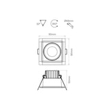 thumbnail of Spot LED embutido quadrado ajustável regulável 8W IP44 4000K