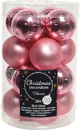 thumbnail of 16 Weihnachtskugeln 35mm Glas Christbaumkugeln Weihnachtsbaumkugel rosa pink