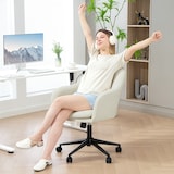 thumbnail of Bürostuhl Drehstuhl Stoff Samtoptik Beige 63x60x94 cm höhenverstellbar 49 bis 58 cm mit Wippfunktion 360 Grad und Rollen