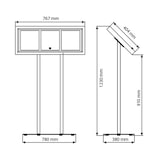 thumbnail of Porte-Menu Restaurant 3 x A4 Portrait Noir Mat sur Pied