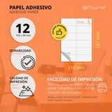 thumbnail of Folios A4 de Etiquetas Adhesivas Blancas, Crea tus Pegatinas Personalizadas, Etiqueta Adhesiva para Imprimir - Ofituria (12 por hoja, 300h)