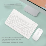 thumbnail of Teclado sem fio fino universal portátil com mouse sem fio pequeno (branco)