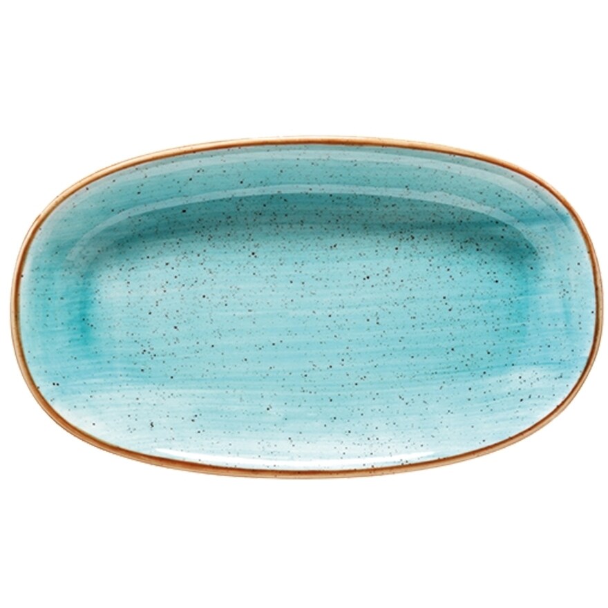 12 x Aura Aqua Gourmet Platte oval 19x11cm * - Bonna  Premium Porcelain