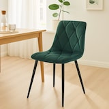 thumbnail of Cadeira de jantar Clairton veludo/verde escuro