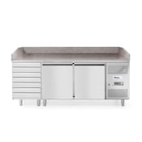 thumbnail of Arktic Pizzatisch mit 2 Türen und 7 Schubladen mit Aufkantung 2020x802x1000mm