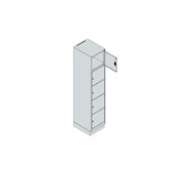 thumbnail of C+P Schließfachschränke Classic PLUS, Sockel, 5 Abteile, HxBxT 195x40x50cm, Zylinderschloss, Hellgrau/Enzianblau von PROREGAL