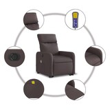 thumbnail of vidaXL Elektrischer Massagesessel mit Aufstehhilfe Dunkelbraun Stoff