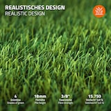 thumbnail of ECD Germany Kunstrasen-Rolle 100x100 cm 1m² Grün, Rasenteppich Outdoor wetterfest, 18mm, Grasmatte Meterware Kunstgras Kunstrasenteppich für Garten