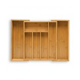 thumbnail of Relaxdays Besteckkasten Bambus, ausziehbarer Besteckeinsatz als Küchenorganizer, Schubladeneinsatz 5x29-48x34 cm, natur
