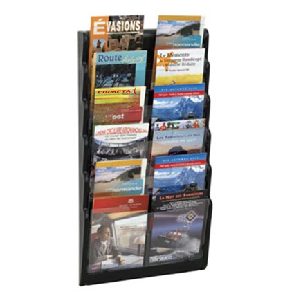 Presentoir mural Black Line noir A5 12 cases